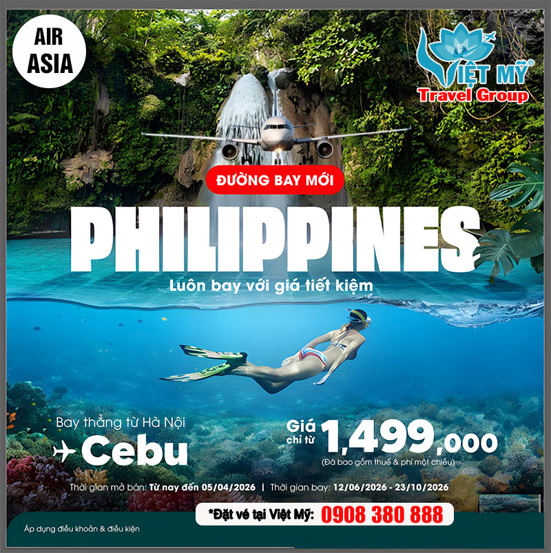 HOT: Bay thẳng Hà Nội – Cebu, vi vu biển đảo Philippines cực dễ