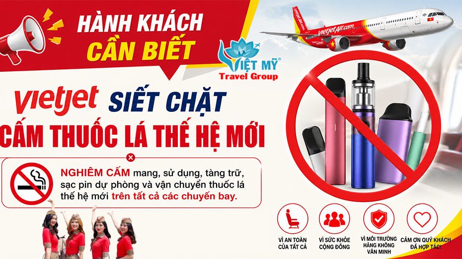 Vietjet Air cấm thuốc lá điện tử trên mọi chuyến bay từ 2026