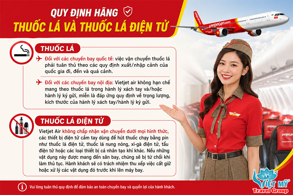 Vietjet Air cấm thuốc lá điện tử trên mọi chuyến bay từ 2026