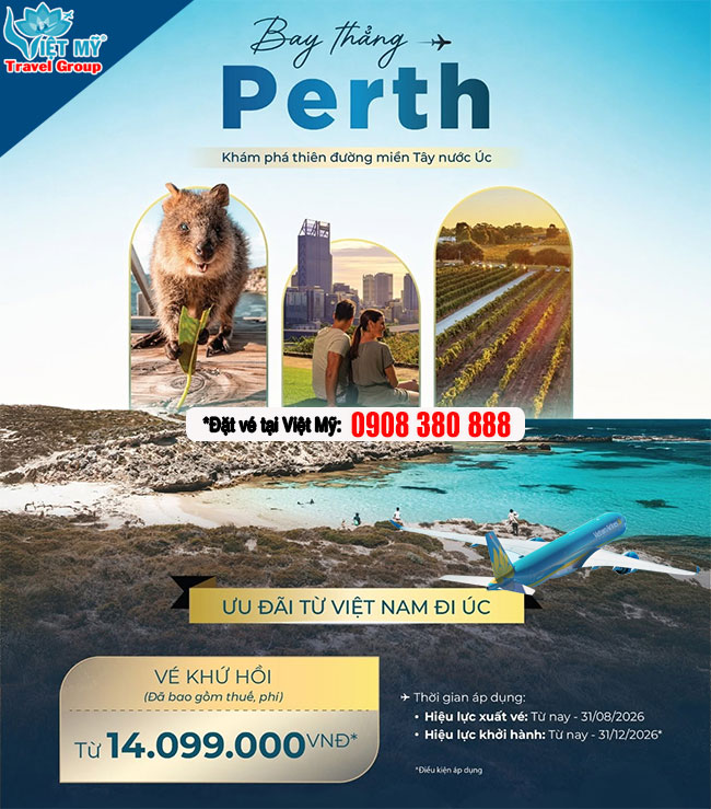 Khám phá Perth – Thành phố biển tuyệt đẹp của Tây Úc với giá vé ưu đãi