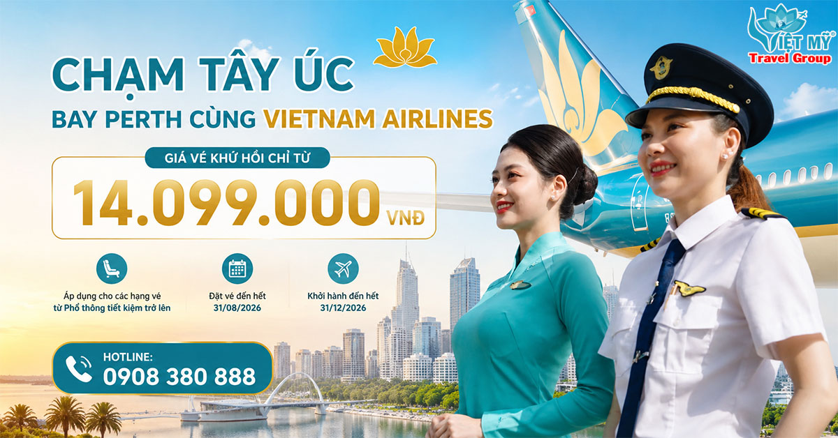 Chạm Tây Úc – Bay Perth cùng Vietnam Airlines chỉ từ 14.099.000 VNĐ/khứ hồi