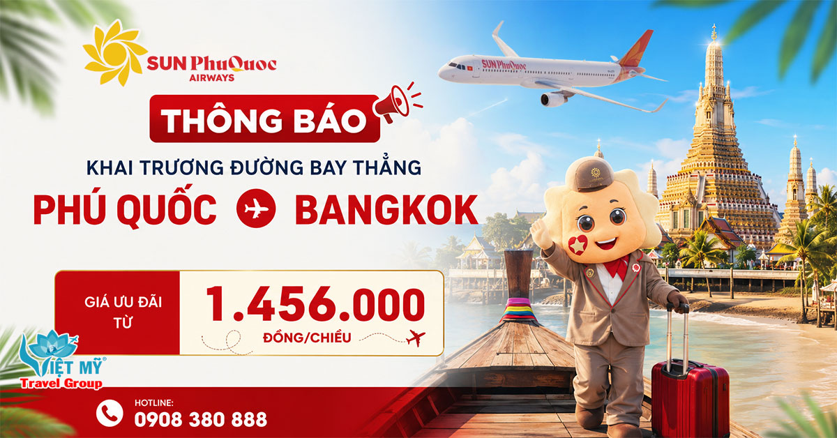 Sun PhuQuoc Airways khai trương đường bay thẳng Phú Quốc - Bangkok