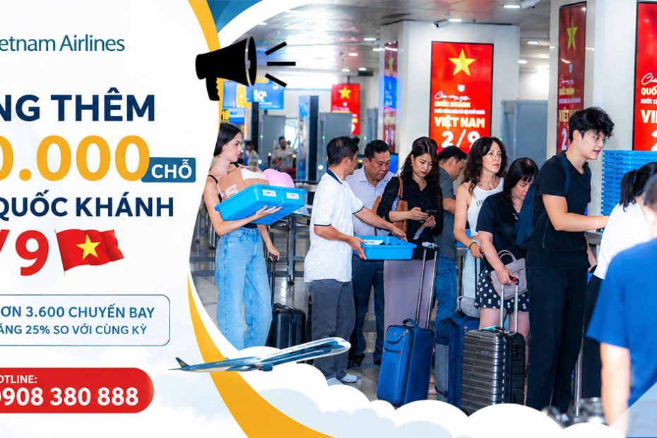Vietnam Airlines tăng thêm 60.000 chỗ phục vụ dịp lễ Quốc Khánh 2/9