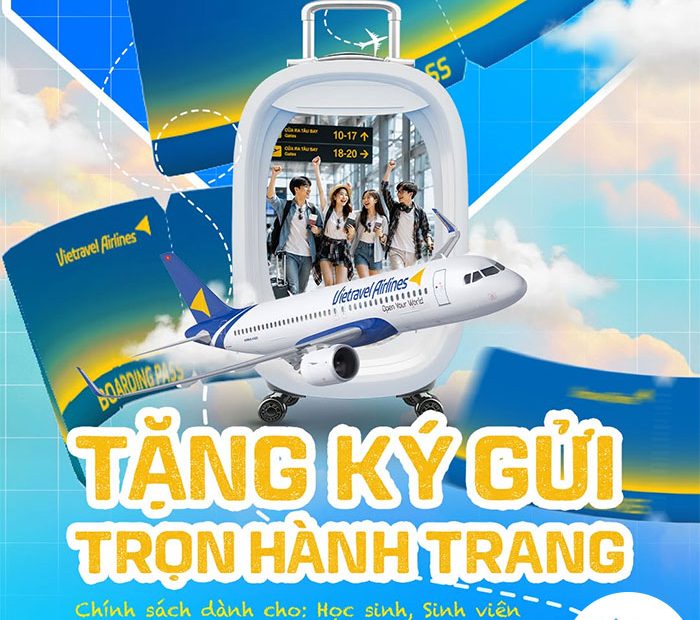 Vietravel Airlines tặng thêm 23kg hành lý ký gửi cho học sinh, sinh viên trên các đường bay quốc tế