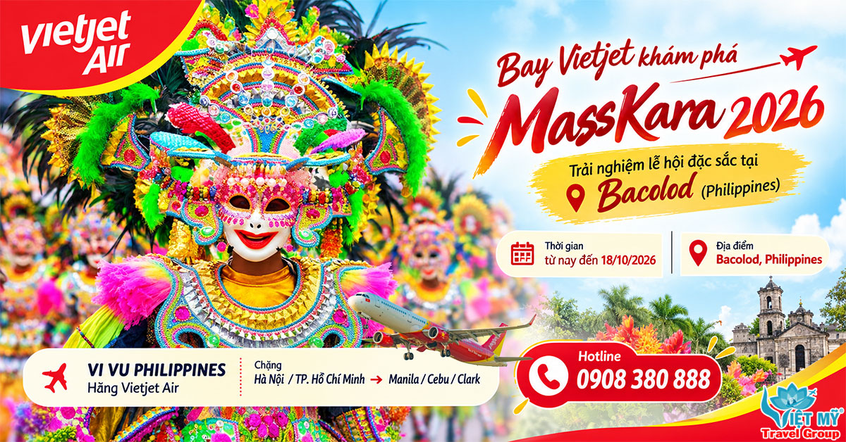 Vietjet Air khám phá MassKara 2026 – lễ hội của những nụ cười tại Bacolod