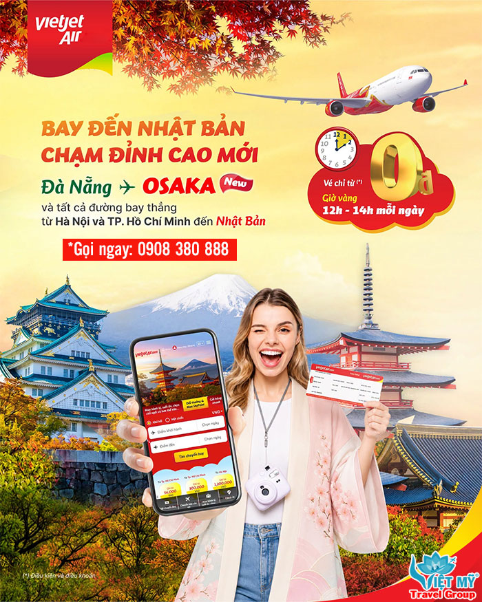 Bay thẳng Đà Nẵng – Osaka cùng Vietjet: sẵn sàng khám phá Nhật Bản!