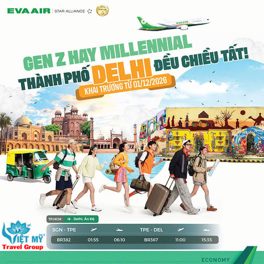 EVA Air mở đường bay Đài Bắc – Delhi từ tháng 12/2026